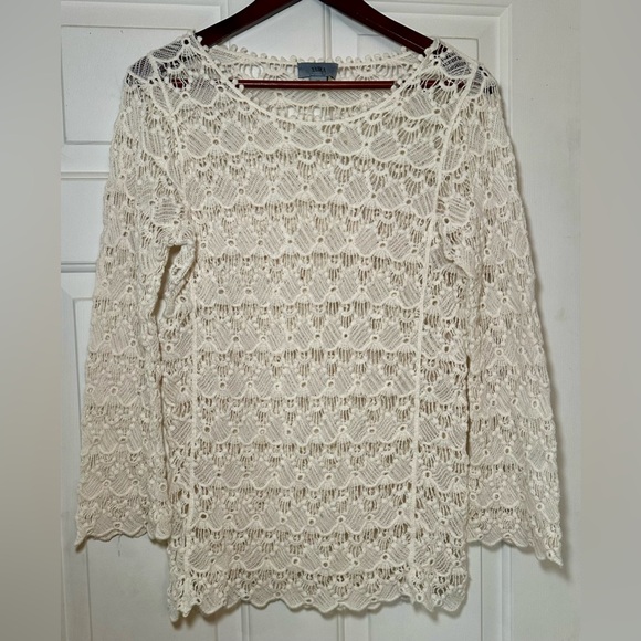 Yaira Crotchet Long Sleeve Top Size XL Cream  Boho. - Picture 1 of 5